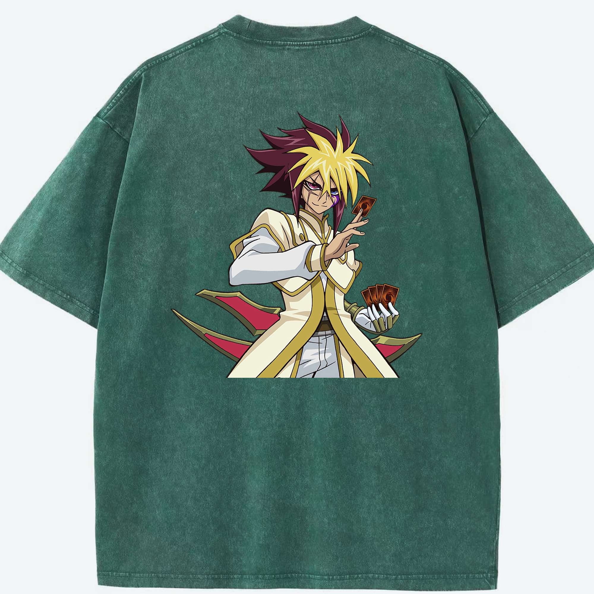 （画像用） 遊☆戯☆王 Yu-Gi-Oh! 綿100% ヴィンテージ風 半袖Tシャツ（背面プリント）